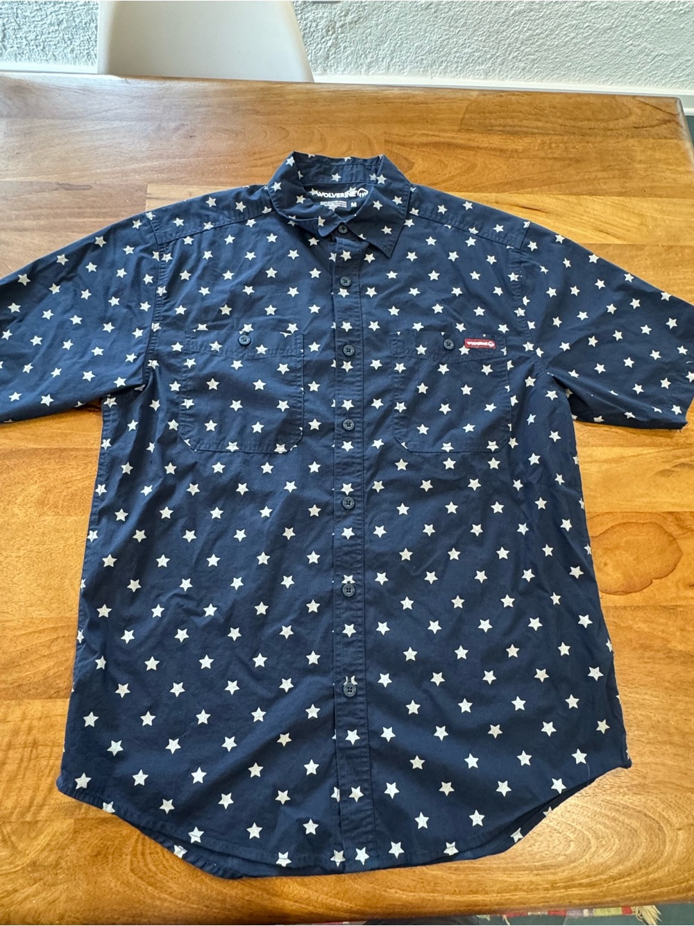 Wolverine Navy Star Short Sleeve Button-Down Shirt